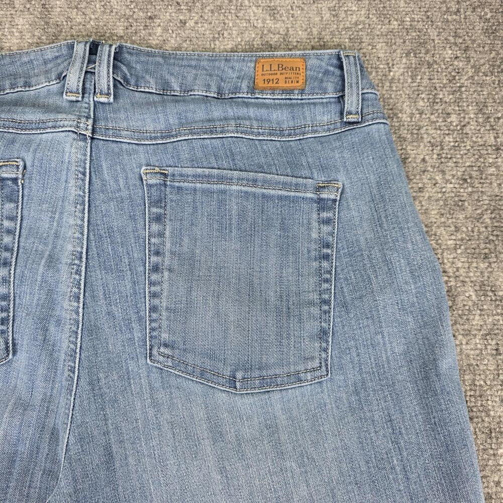 LL Bean Jeans Womens 14P Blue BeanFlex Stretch Mid Rise Classic Fit Denim Casual - Picture 14 of 16